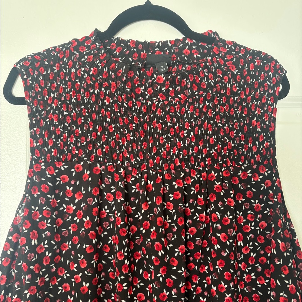 Torrid Floral Sleeveless Women's Top - Black and Red Size 3 - Picture 2 of 3